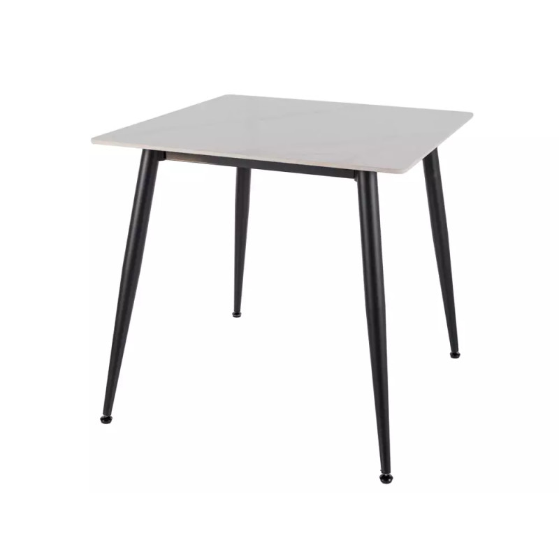 Ceramiczny stół Rion 80 biały połysk/czarny mat 80x76