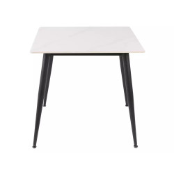 Ceramiczny stół Rion 80 biały połysk/czarny mat 80x76