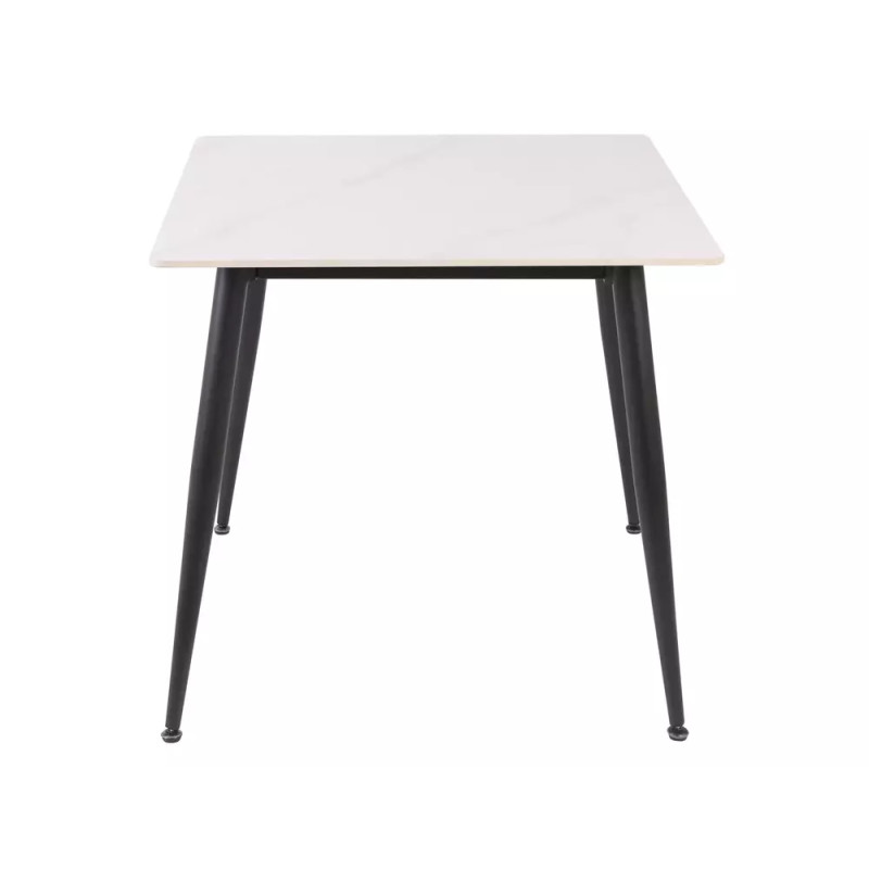 Ceramiczny stół Rion 80 biały połysk/czarny mat 80x76