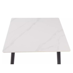 Ceramiczny stół Rion 80 biały połysk/czarny mat 80x76