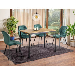 Stół City dąb artisan/czarny 75(110)x77