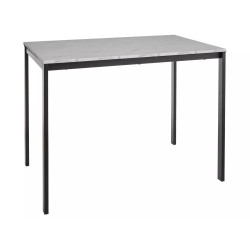 Stół Mario biały efekt marmuru/czarny 60(100)x75