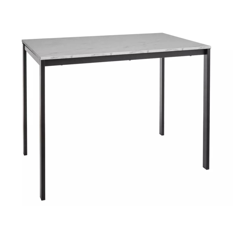 Stół Mario biały efekt marmuru/czarny 60(100)x75