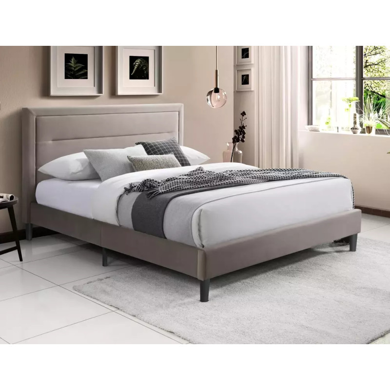 Łóżko Malaga Velvet 160x200 kolor ciemny beż tap. Bluvel 40