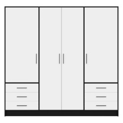 Szafa JUPITER 210 cm z szufladami Czarny/Biały | Domowanie.pl