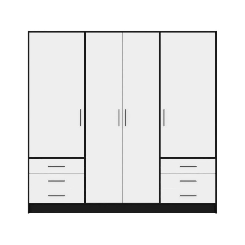 Szafa JUPITER 210 cm z szufladami Czarny/Biały | Domowanie.pl