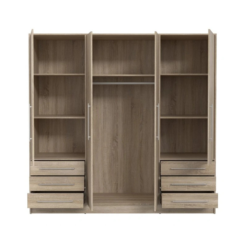 Szafa 210 cm Dąb Sonoma z szufladami – JUPITER | Domowanie.pl