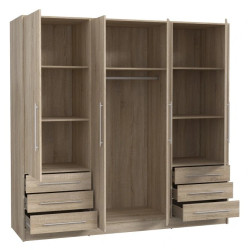 Szafa 210 cm Dąb Sonoma z szufladami – JUPITER | Domowanie.pl