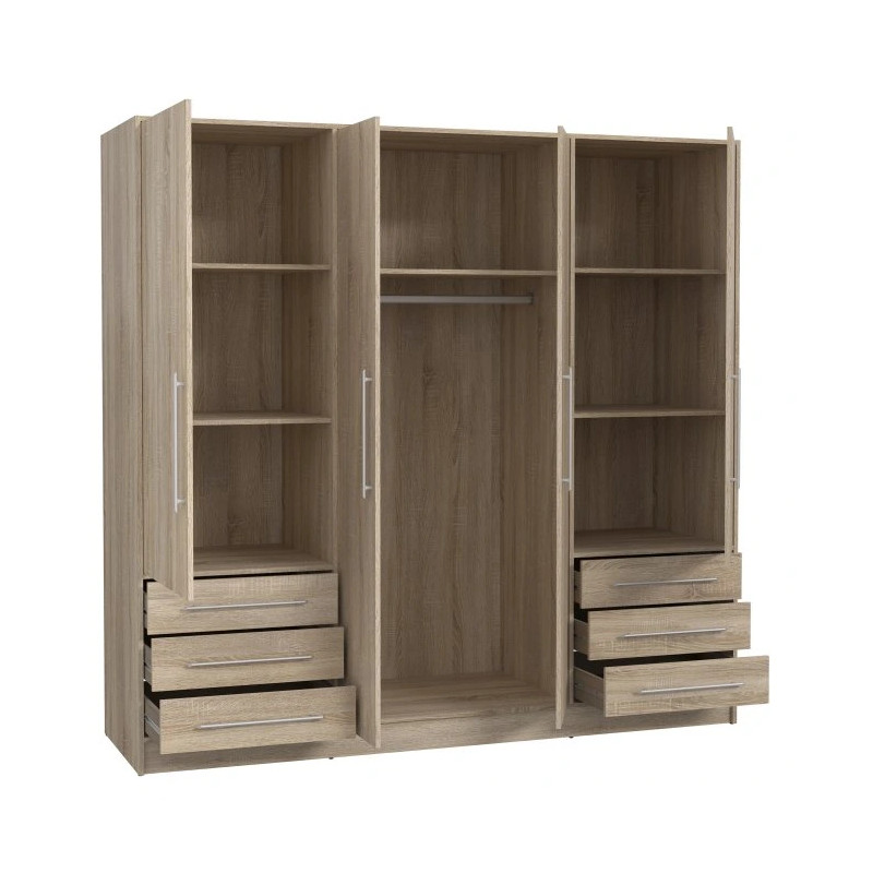 Szafa 210 cm Dąb Sonoma z szufladami – JUPITER | Domowanie.pl