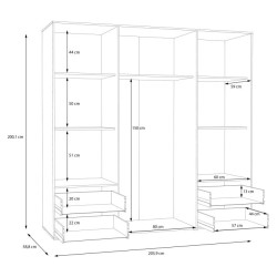 Szafa ubraniowa 210 cm JPTS86T-T14 – Kolekcja Jupiter – Domowanie