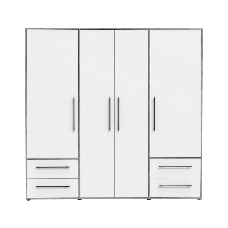 Szafa 210 cm Beton/Biały – nowoczesna i pojemna | Domowanie.pl