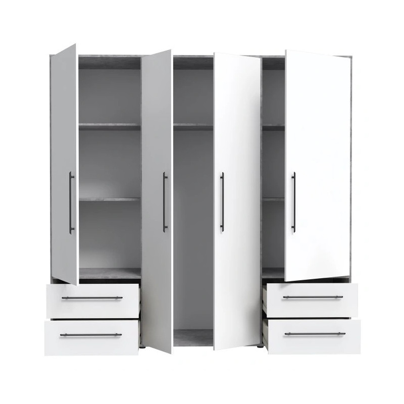 Szafa 210 cm Beton/Biały – nowoczesna i pojemna | Domowanie.pl