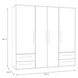 Szafa 210 cm Beton/Biały – nowoczesna i pojemna | Domowanie.pl