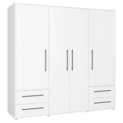 Biała szafa 210 cm MOKKARIS z szufladami – Sklep Domowanie.pl