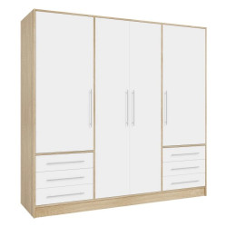 Stylowa szafa z szufladami Dąb Sonoma/Biała – Kup teraz!