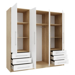 Stylowa szafa z szufladami Dąb Sonoma/Biała – Kup teraz!