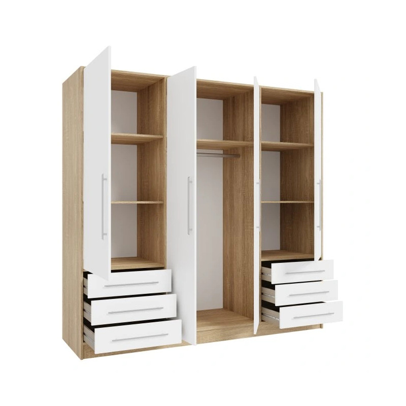 Stylowa szafa z szufladami Dąb Sonoma/Biała – Kup teraz!