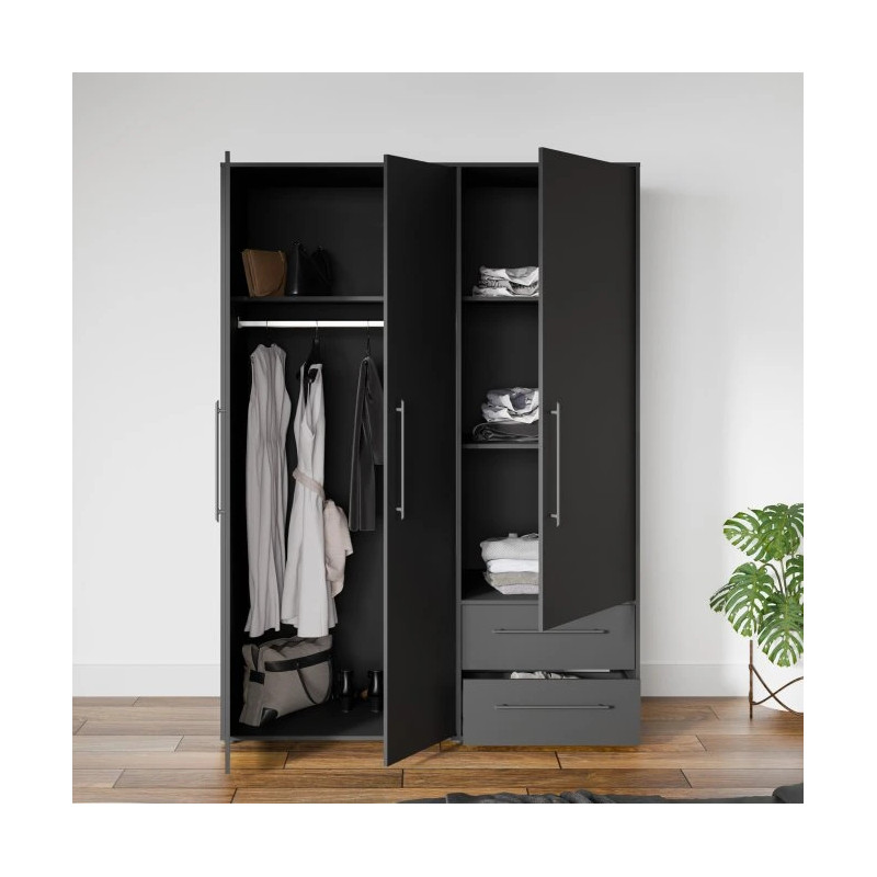 Kompaktowa szafa 145 cm z szufladami – Kolekcja JUPITER – Domowanie