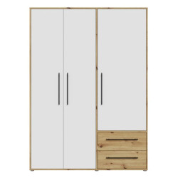 Szafa 145 cm JUPITER Dąb Artisan/Biała – Skandynawski styl | Domowanie.pl