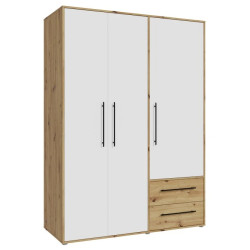 Szafa 145 cm JUPITER Dąb Artisan/Biała – Skandynawski styl | Domowanie.pl