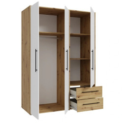 Szafa 145 cm JUPITER Dąb Artisan/Biała – Skandynawski styl | Domowanie.pl