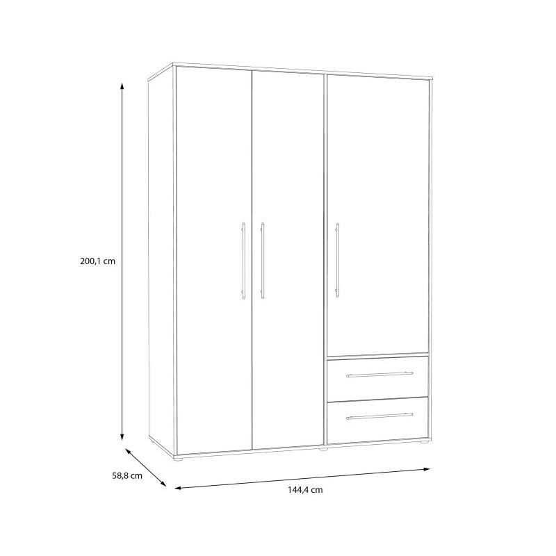 Szafa 145 cm Jupiter Dąb Artisan D78 – Styl i funkcjonalność | Domowanie.pl