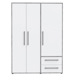 Szafa 145 cm Beton/Biała – Kolekcja Jupiter | Domowanie.pl