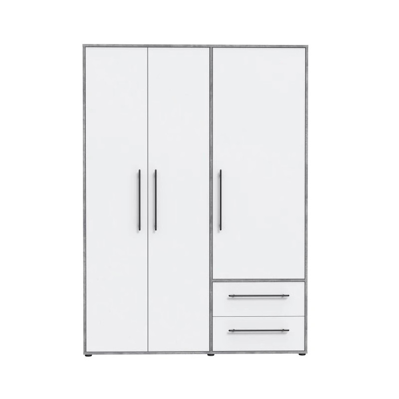 Szafa 145 cm Beton/Biała – Kolekcja Jupiter | Domowanie.pl