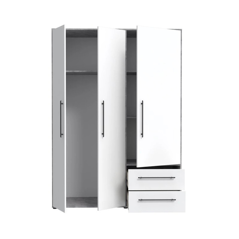 Szafa 145 cm Beton/Biała – Kolekcja Jupiter | Domowanie.pl