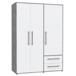 Szafa 145 cm Beton/Biała – Kolekcja Jupiter | Domowanie.pl