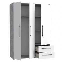 Szafa 145 cm Beton/Biała – Kolekcja Jupiter | Domowanie.pl