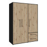 Szafa 145 cm Jupiter MKSS833-M788 Czarny/Dąb Artisan Meble Forte