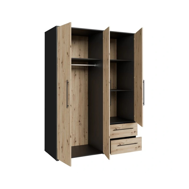 Nowoczesna szafa JUPITER 145 cm – Kontrastowy design – Kup teraz