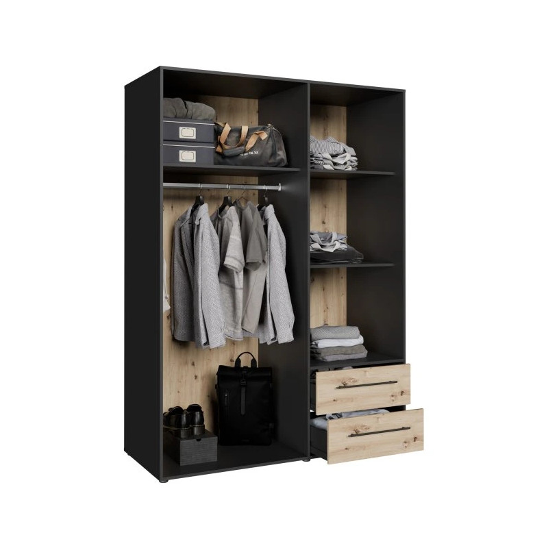 Nowoczesna szafa JUPITER 145 cm – Kontrastowy design – Kup teraz