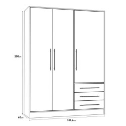 Nowoczesna szafa 145 cm JPTS86T-T23 – Styl i funkcjonalność