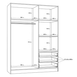 Nowoczesna szafa 145 cm JPTS86T-T23 – Styl i funkcjonalność