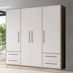 Szafa 210 cm Biała/Dąb Sonoma – Kolekcja Jupiter | Domowanie.pl