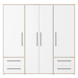 Szafa 210 cm Biała/Dąb Sonoma – Kolekcja Jupiter | Domowanie.pl