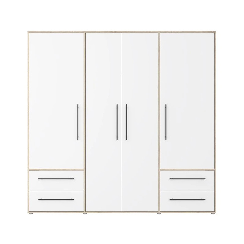 Szafa 210 cm Biała/Dąb Sonoma – Kolekcja Jupiter | Domowanie.pl