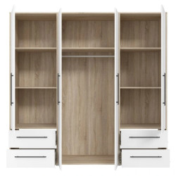 Szafa 210 cm Biała/Dąb Sonoma – Kolekcja Jupiter | Domowanie.pl