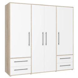 Szafa 210 cm Biała/Dąb Sonoma – Kolekcja Jupiter | Domowanie.pl