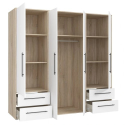 Szafa 210 cm Biała/Dąb Sonoma – Kolekcja Jupiter | Domowanie.pl