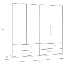Czterodrzwiowa szafa JUPITER – nowoczesna i funkcjonalna – Kup online