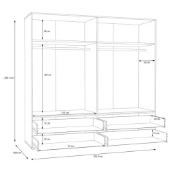 Czterodrzwiowa szafa JUPITER – nowoczesna i funkcjonalna – Kup online