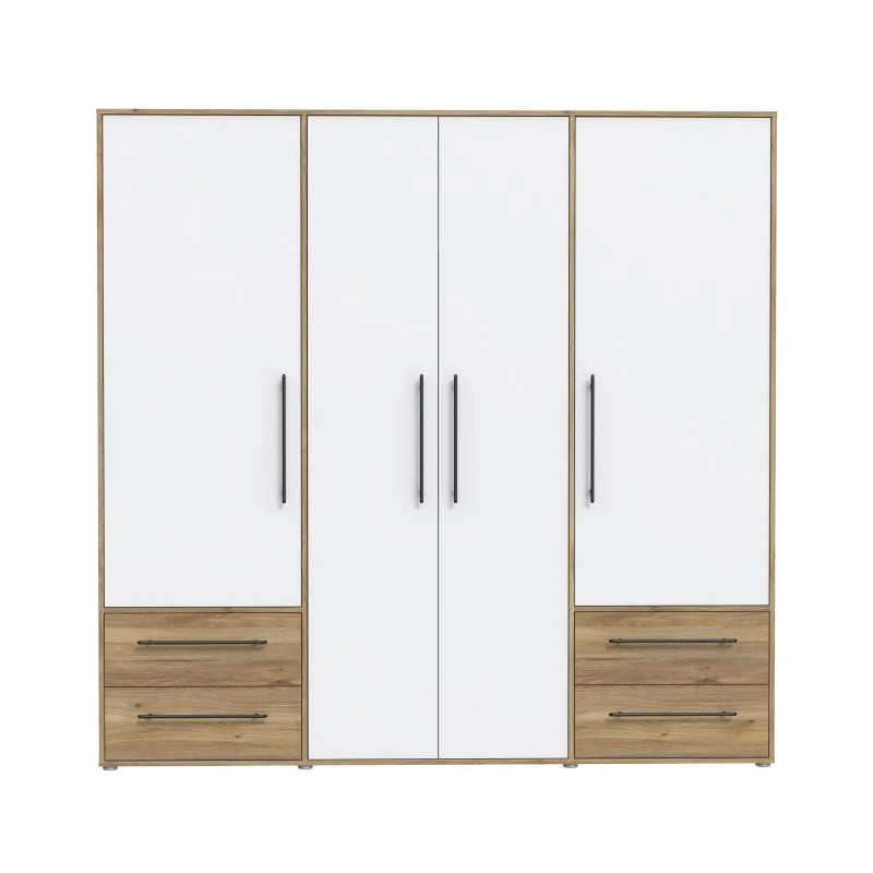 Szafa 210 cm Dąb Mauvella/Biała – Kolekcja Jupiter | Domowanie.pl