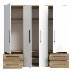 Szafa 210 cm Dąb Mauvella/Biała – Kolekcja Jupiter | Domowanie.pl