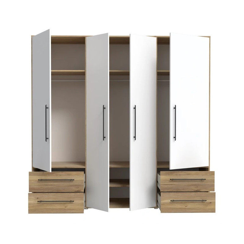 Szafa 210 cm Dąb Mauvella/Biała – Kolekcja Jupiter | Domowanie.pl