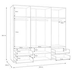 Szafa 210 cm Dąb Mauvella/Biała – Kolekcja Jupiter | Domowanie.pl