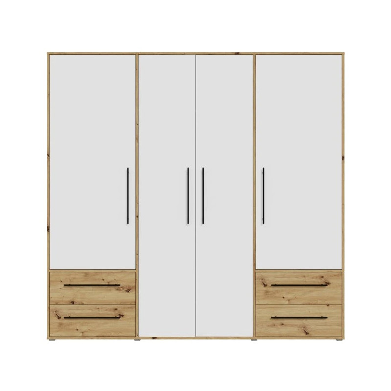 Szafa JUPITER Dąb Artisan/Biała – Styl skandynawski | Domowanie.pl