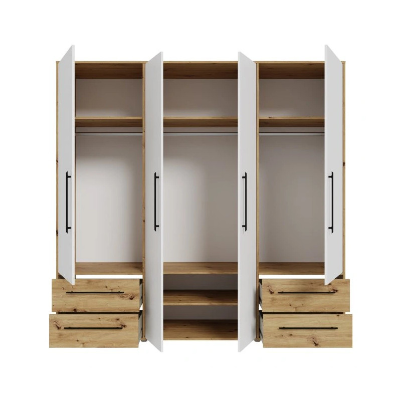 Szafa JUPITER Dąb Artisan/Biała – Styl skandynawski | Domowanie.pl